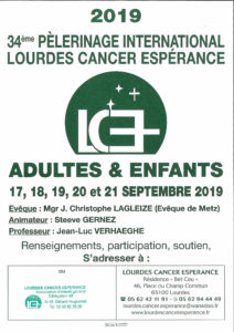 34ème pèlerinage du mouvement Lourdes Cancer Espérance avec le diocèse de Mende